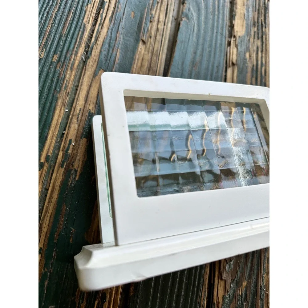 Pomerantz White Wood napkin holder Glass Window Pane Cottagecore Decor 8inch